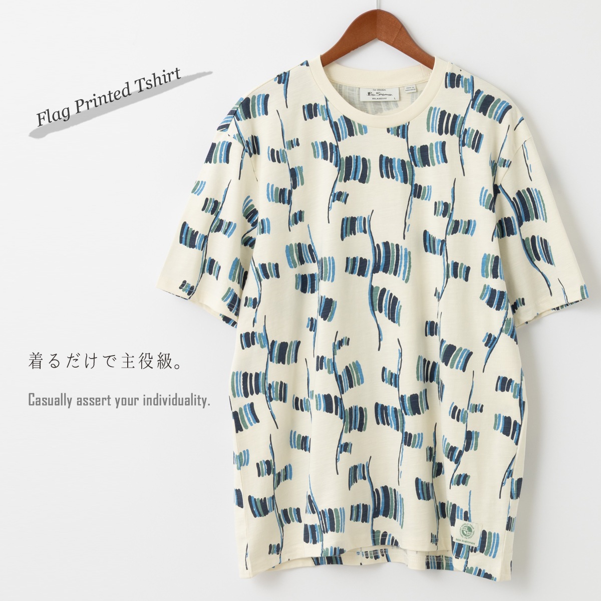Ben Sherman �٥󥷥㡼�ޥ� T����� �ե�å�������� Ⱦµ ���Ρ��ۥ磻�� ���å����ե��å� ���åȥ� ���롼�ͥå� ��˥��å���