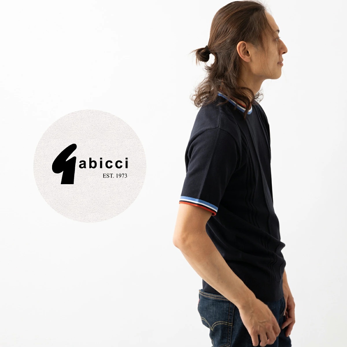 Gabicci ��� ���롼�ͥå��˥å� Ⱦµ �˥åȥݥ� ���ӥå� ���ȥ饤�� �ƥ��åץ饤�� �˥å� �ͥ��ӡ� ������ �ۥ磻��