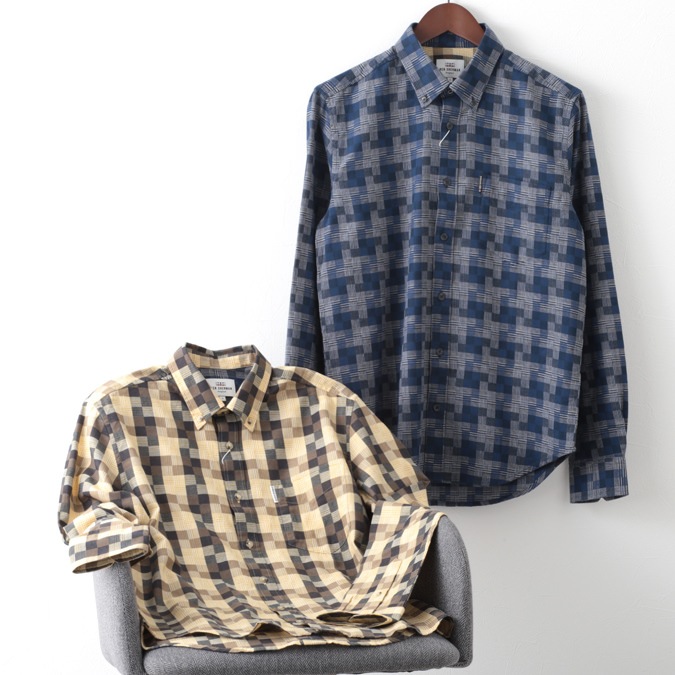 すべての商品 長袖シャツ チェック テクスチャード 2色 タン ネイビー Ben Sherman ベンシャーマン