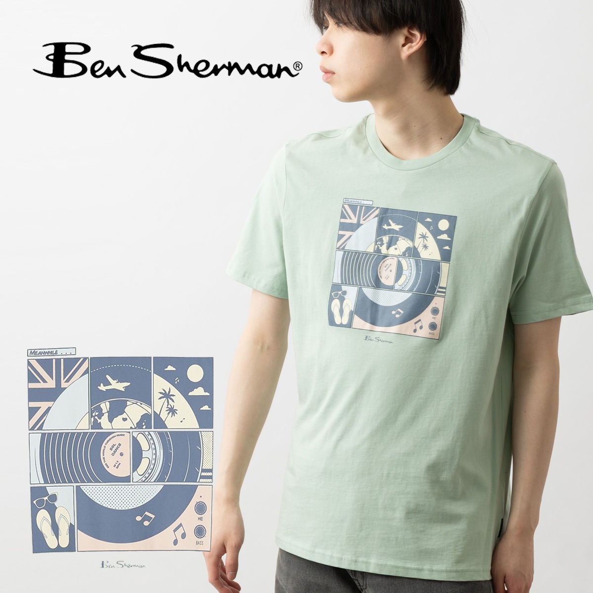 Ben Sherman �٥󥷥㡼�ޥ� T����� ���ߥå� �������åȥޡ��� �ߥ�� �쥮��顼�ե��å� ��˥��å���
