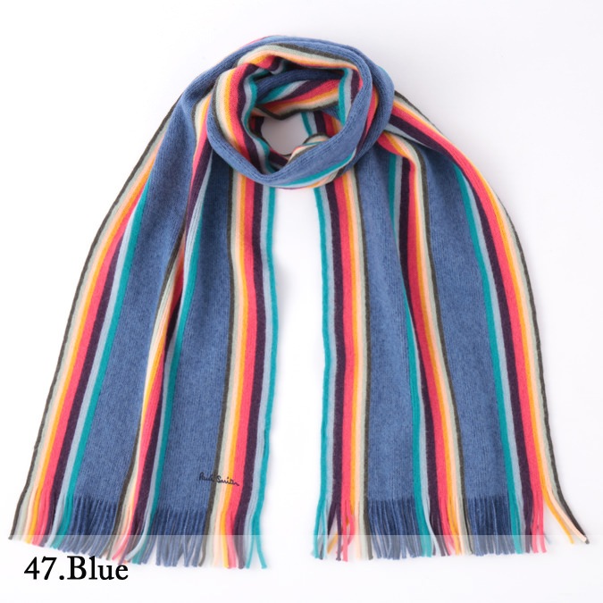 PAUL SMITH マフラー ポールスミス スカーフ ウール ストライプ 180×28cm ツイスト アーティスト 4色 グレー ブラック メンズ-モッズファッション オンライン | CLOZEST 公式