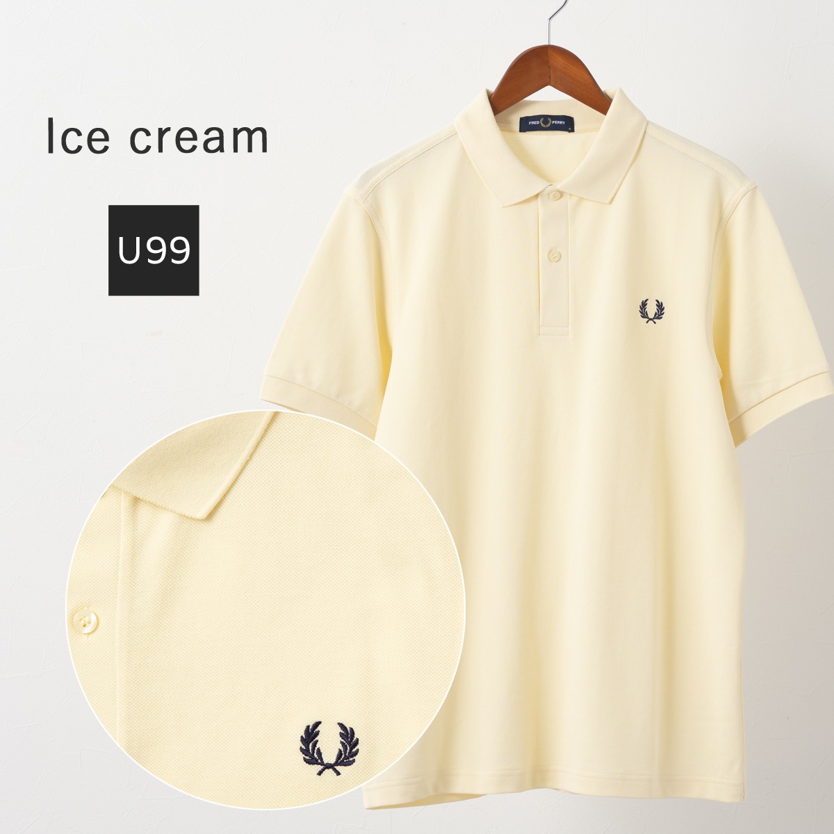 FRED PERRY ポロシャツ クリーム Mサイズ フレッドペリー Fred Perry,メンズ MEN'S,シャツ 半袖 ポロ Tシャツ