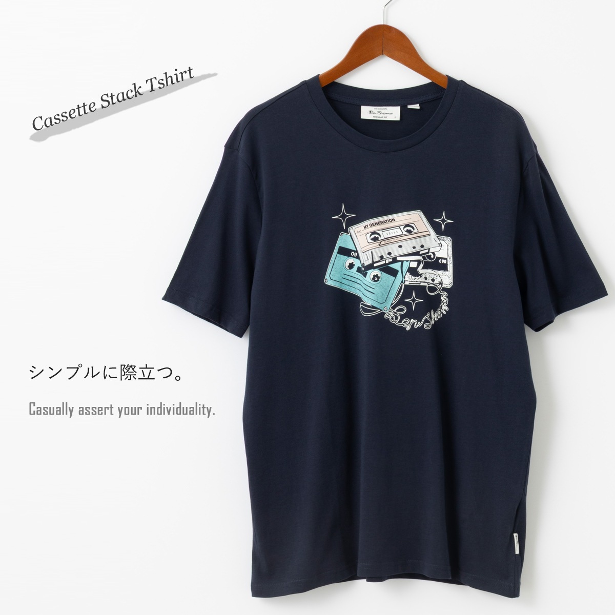 Ben Sherman �٥󥷥㡼�ޥ� T����� �����åȥ����å� �������ͥ��ӡ� �쥮��顼�ե��å� ��˥��å���