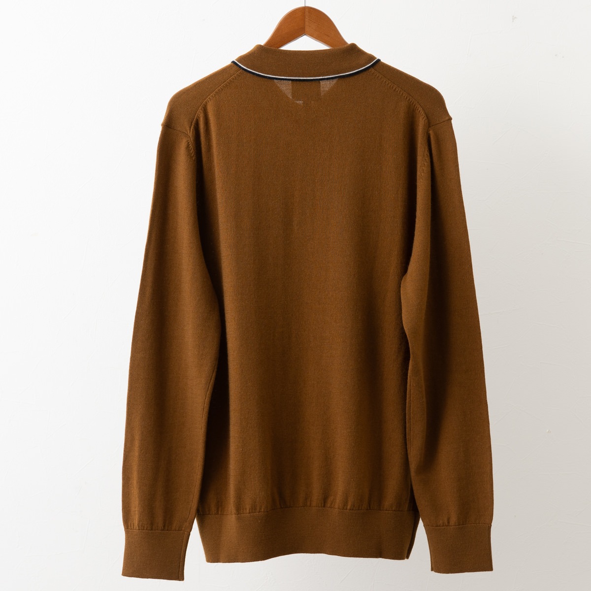 Ben Sherman ベンシャーマン 長袖ポロシャツ ニットポロ ダークネイビー レギュラーフィット メリノウール混 カラーブロック Ben Sherman ベンシャーマン 長袖ポロシャツ ニットポロ