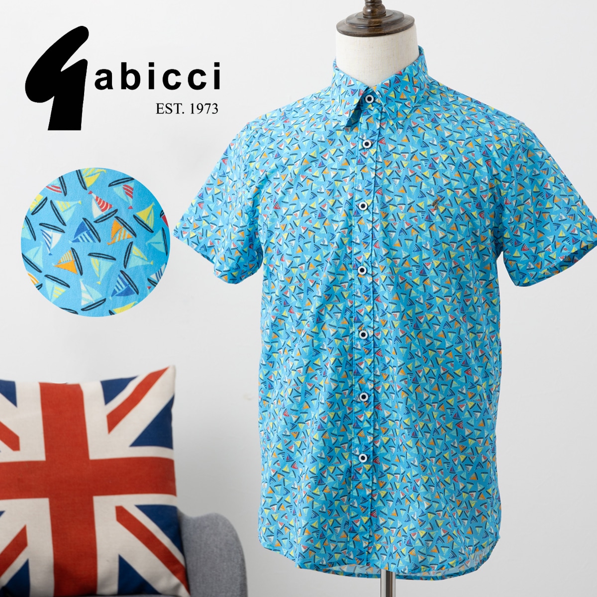 Gabicci ��� Ⱦµ����� ���ӥå� ��åȥץ���  �֥롼 �饤�ȥ֥롼