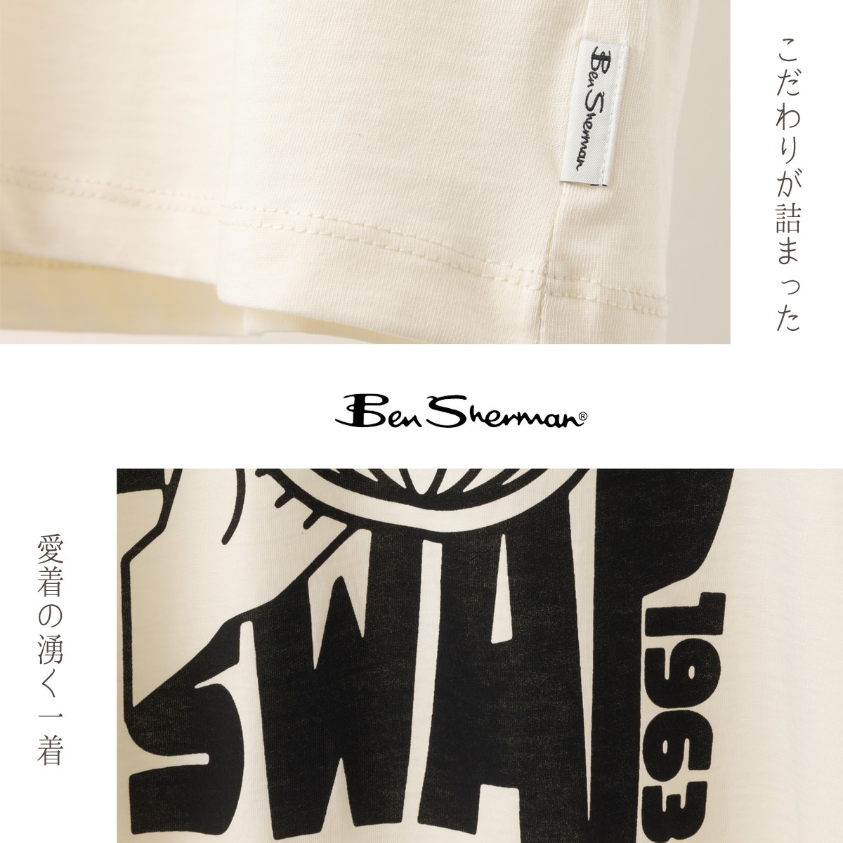 Ben Sherman �٥󥷥㡼�ޥ� T����� �ץ��� �쥳���� �������˥å����åȥ� Ⱦµ ���å����ե��å� �����ܥ꡼