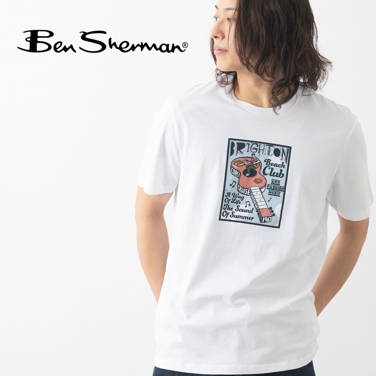 Ben Sherman �٥󥷥㡼�ޥ� T����� �ץ��� ������ �ܡ��� ����饯���� �������˥å����åȥ� Ⱦµ �쥮��顼�ե��å� �ۥ磻��