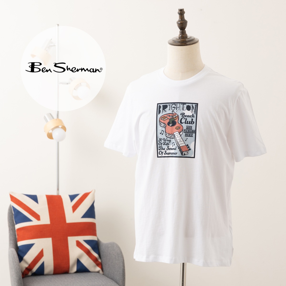 Ben Sherman �٥󥷥㡼�ޥ� T����� �ץ��� ������ �ܡ��� ����饯���� �������˥å����åȥ� Ⱦµ �쥮��顼�ե��å� �ۥ磻��