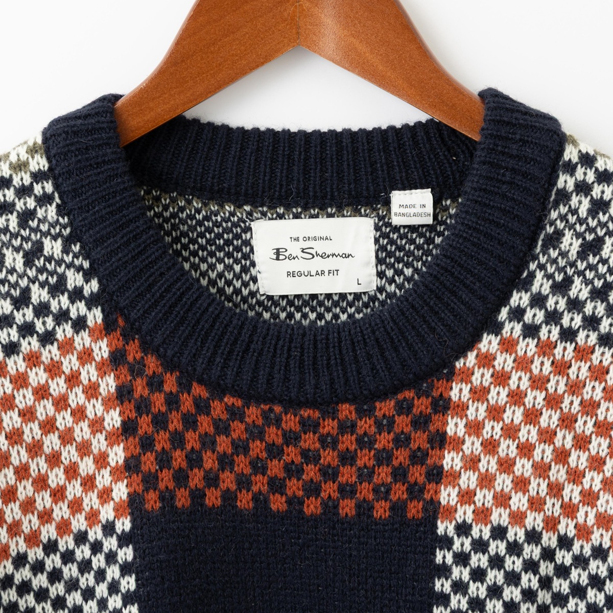 Ben Sherman �٥󥷥㡼�ޥ� ���롼�ͥå��������� �˥å� �������� ���㥬���� �����å� ���롼�ͥå� �������ͥ��ӡ�