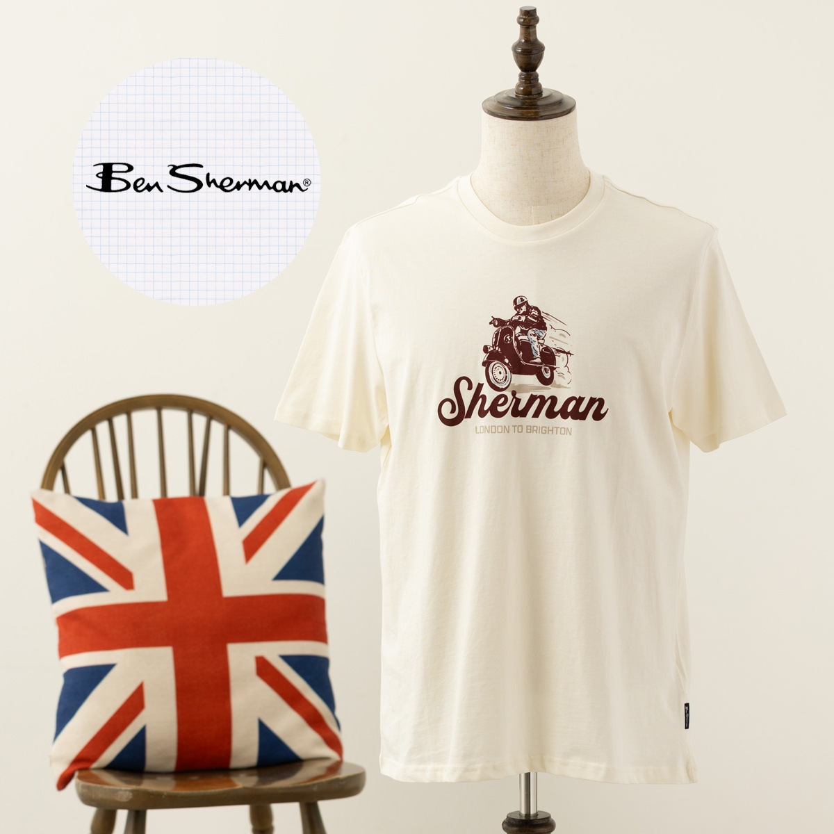 Ben Sherman �٥󥷥㡼�ޥ� T����� ���������� �����ܥ꡼ �쥮��顼�ե��å� ��˥��å���