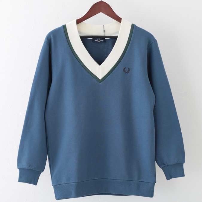 フレッドペリー チルデン スウェット シャツ トレーナー プレッピー Vネック 2色 ブルー オフホワイト メンズ Fred Perry  正規販売店-モッズファッション オンライン | CLOZEST 公式