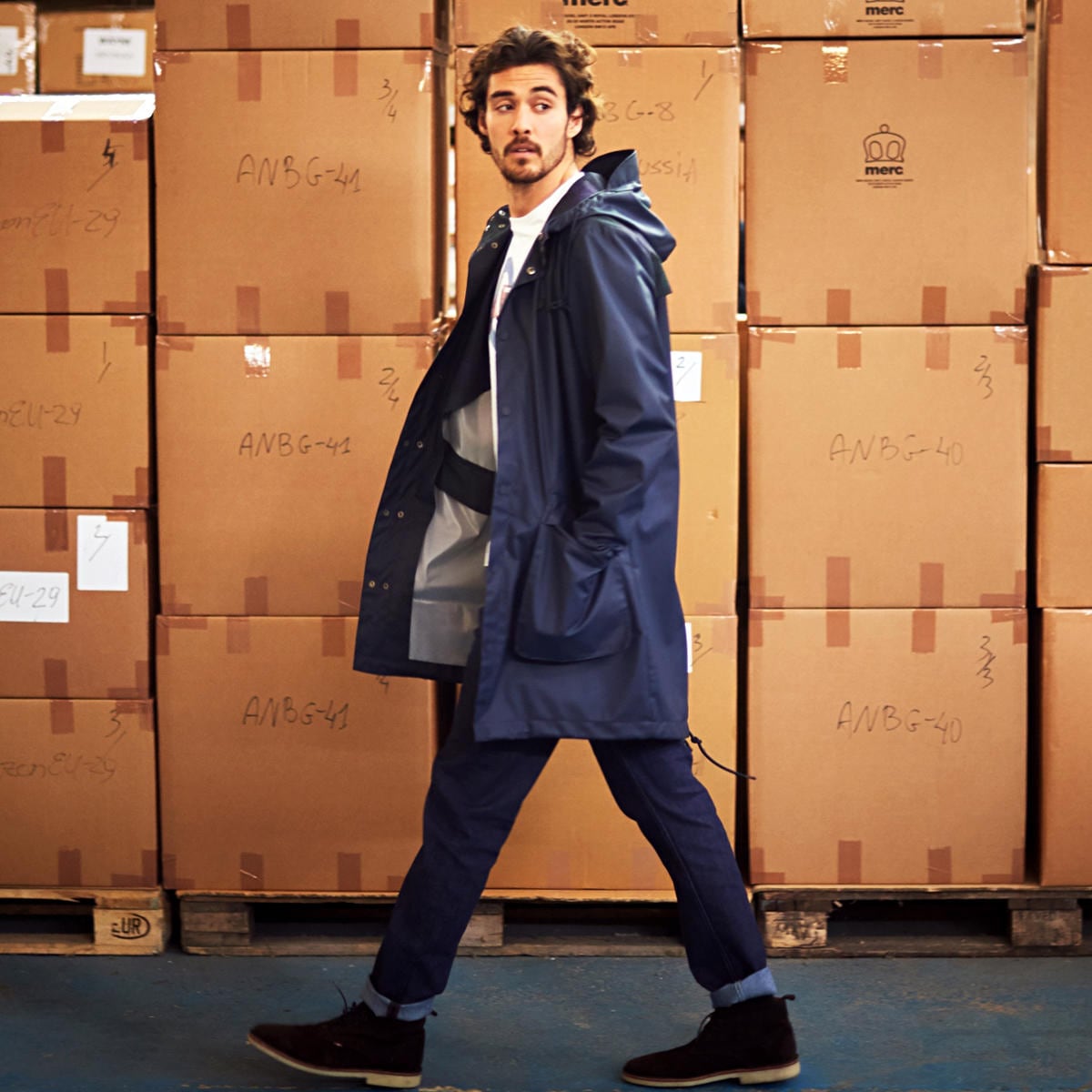 メルクロンドン Merc London メンズ Merc London メルクロンドン Men S コート アウター ライトパーカ レインコート ウォータープルーフ ダークネイビー フーディ ブラックウォッチ モッズファッション メンズ Merc London メルクロンドン