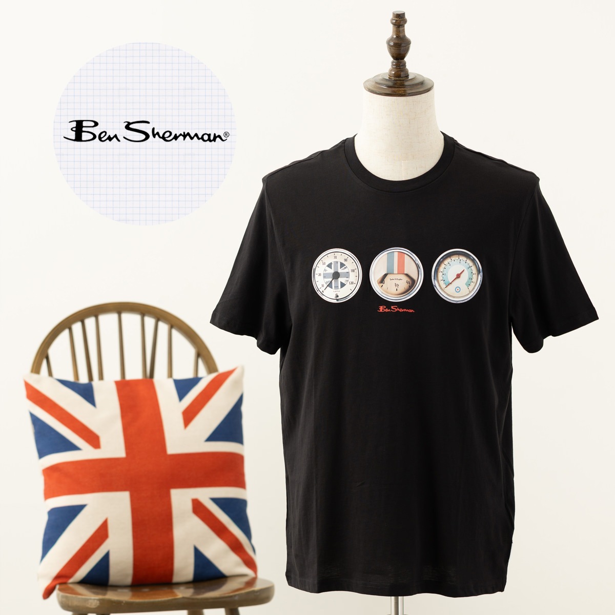 Ben Sherman �٥󥷥㡼�ޥ� T����� ���ԡ��ɥ᡼���� �֥�å� �쥮��顼�ե��å� ��˥��å���