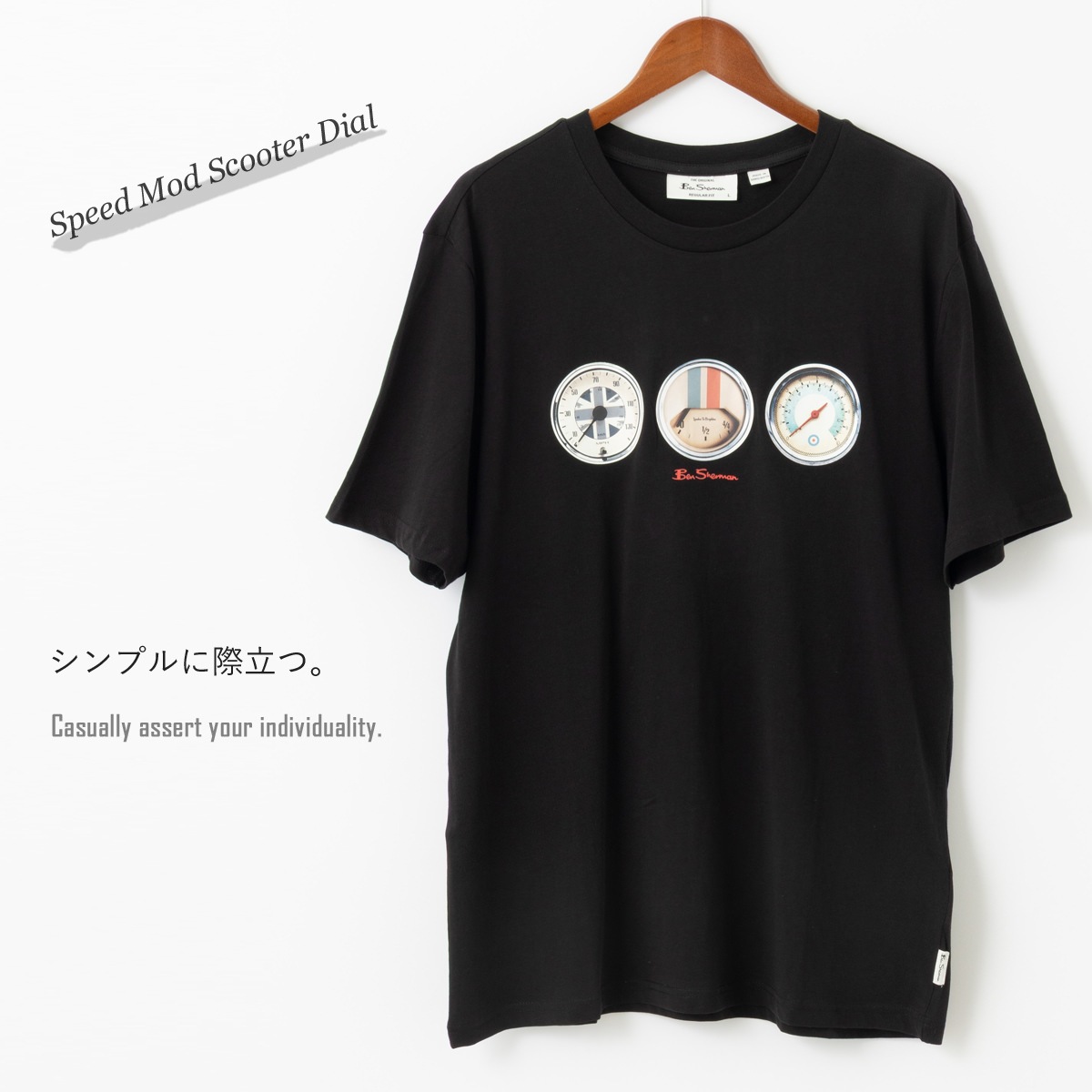 Ben Sherman �٥󥷥㡼�ޥ� T����� ���ԡ��ɥ᡼���� �֥�å� �쥮��顼�ե��å� ��˥��å���