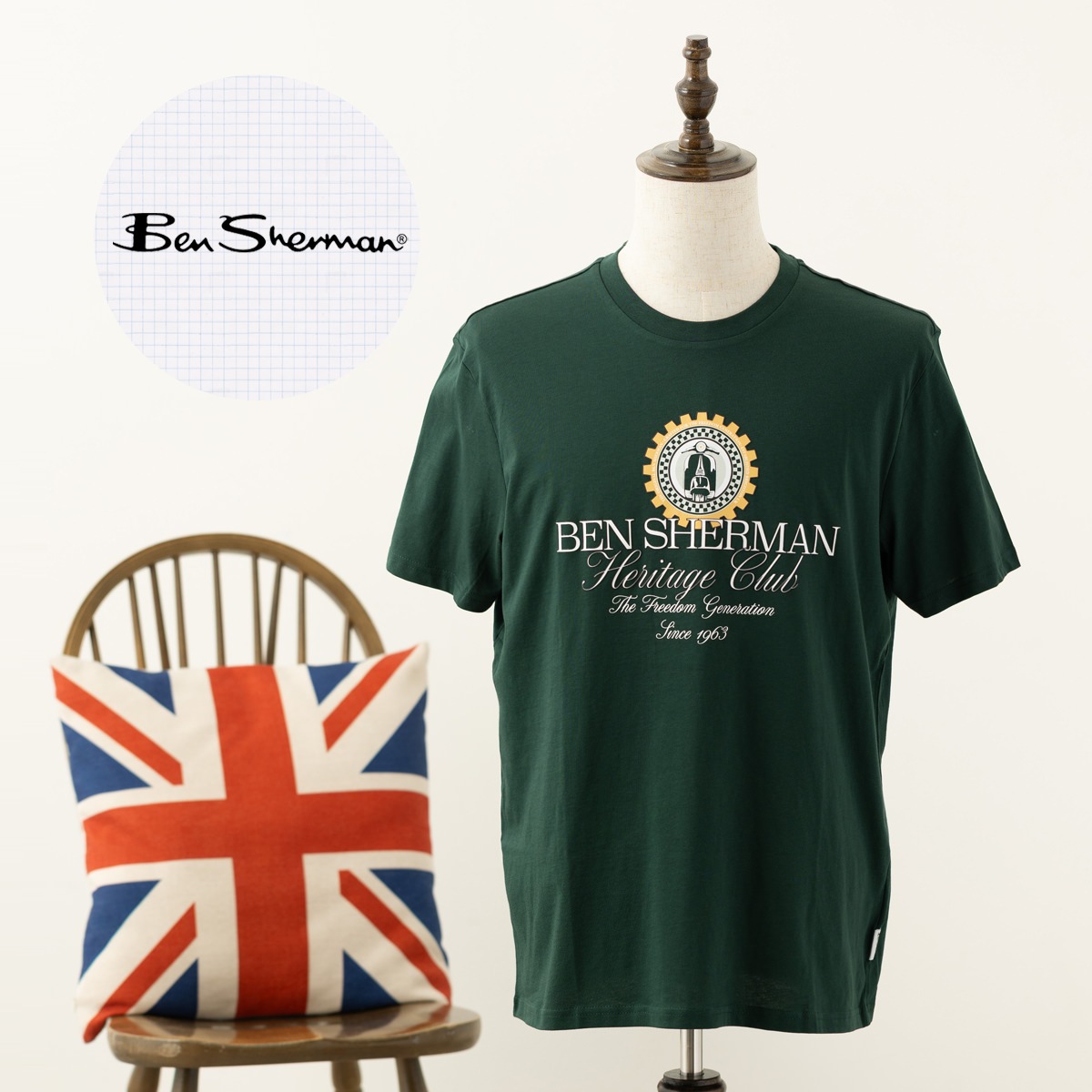 Ben Sherman �٥󥷥㡼�ޥ� T����� �������� �ե��쥹�� �쥮��顼�ե��å� ��˥��å��� 