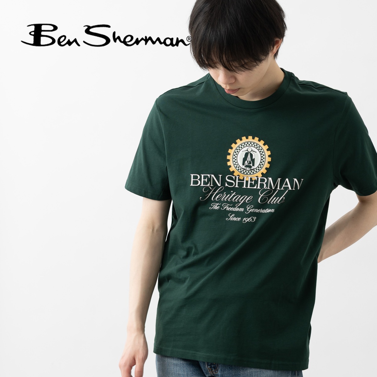 Ben Sherman �٥󥷥㡼�ޥ� T����� �������� �ե��쥹�� �쥮��顼�ե��å� ��˥��å��� 