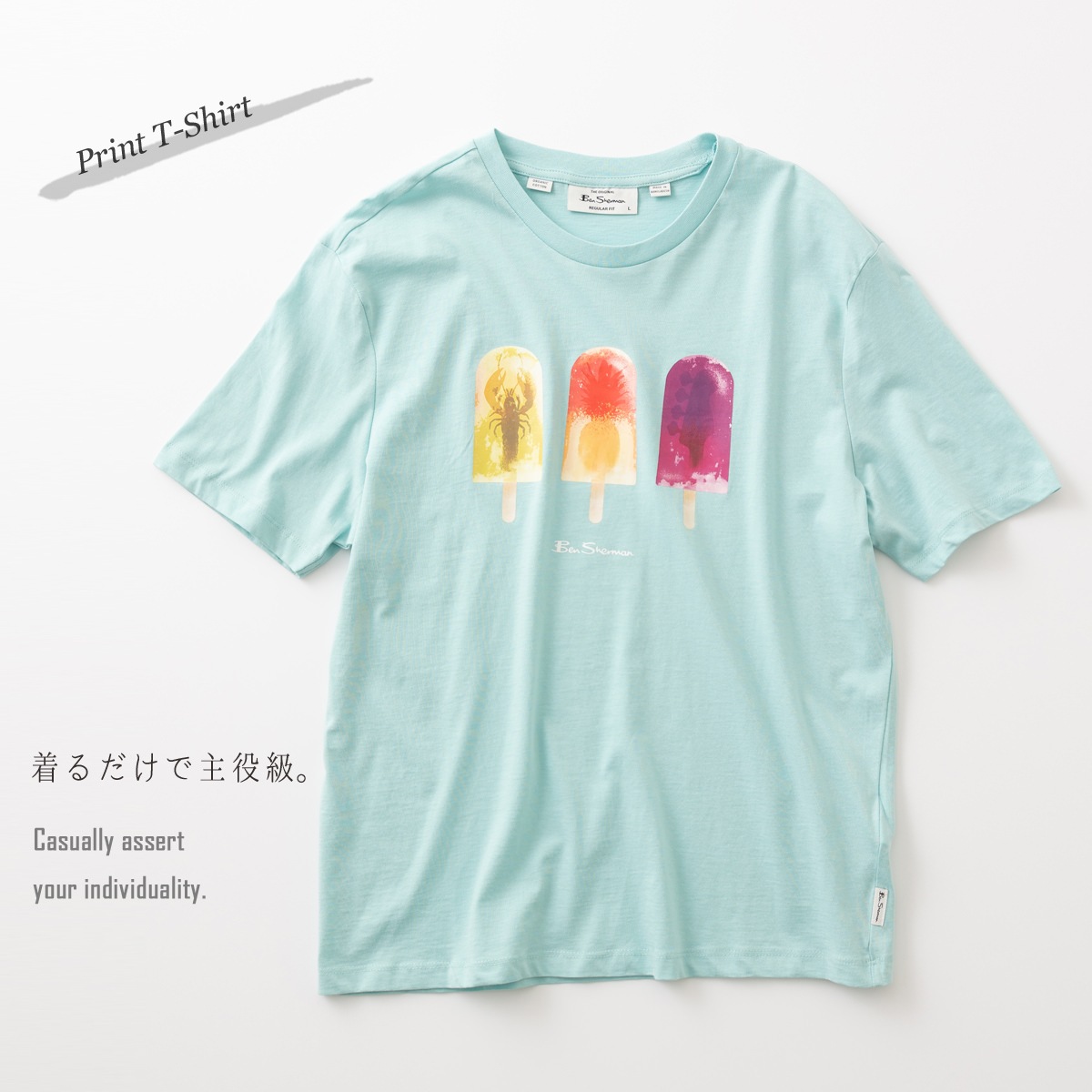 Ben Sherman �٥󥷥㡼�ޥ� T����� �ץ��� �����������ǥ��� ������ �����꡼������ �������˥å����åȥ� Ⱦµ �쥮��顼�ե��å� �������ͥ��ӡ� �ߥ�ƥ��֥롼