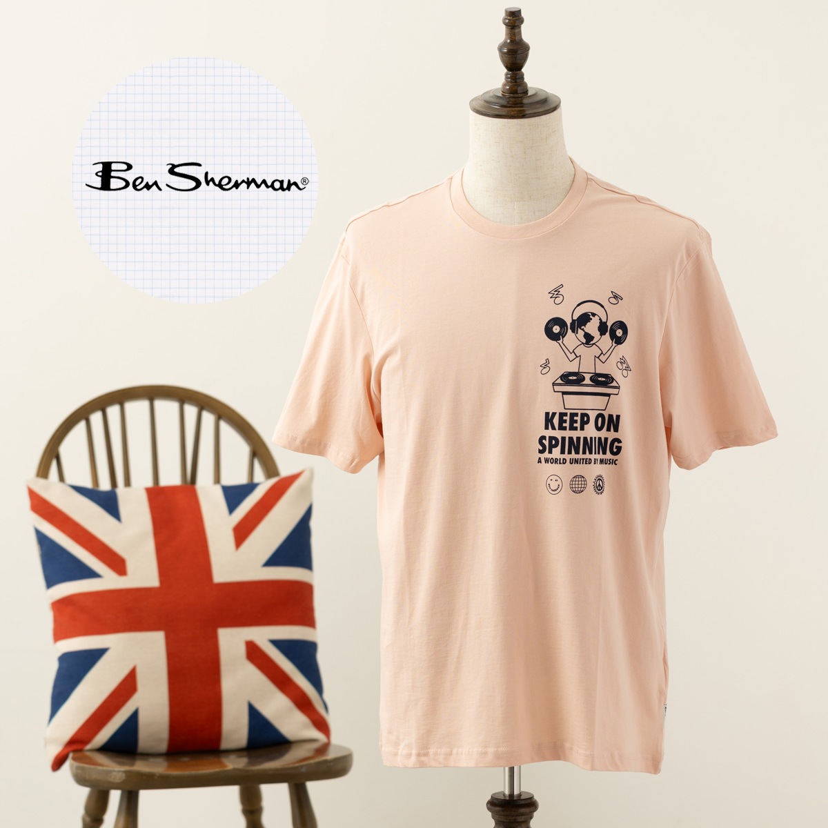 Ben Sherman �٥󥷥㡼�ޥ� T����� DJ �ߥ塼���å� �֥�å���ԥ� ���å����ե��å� ��˥��å��� 
