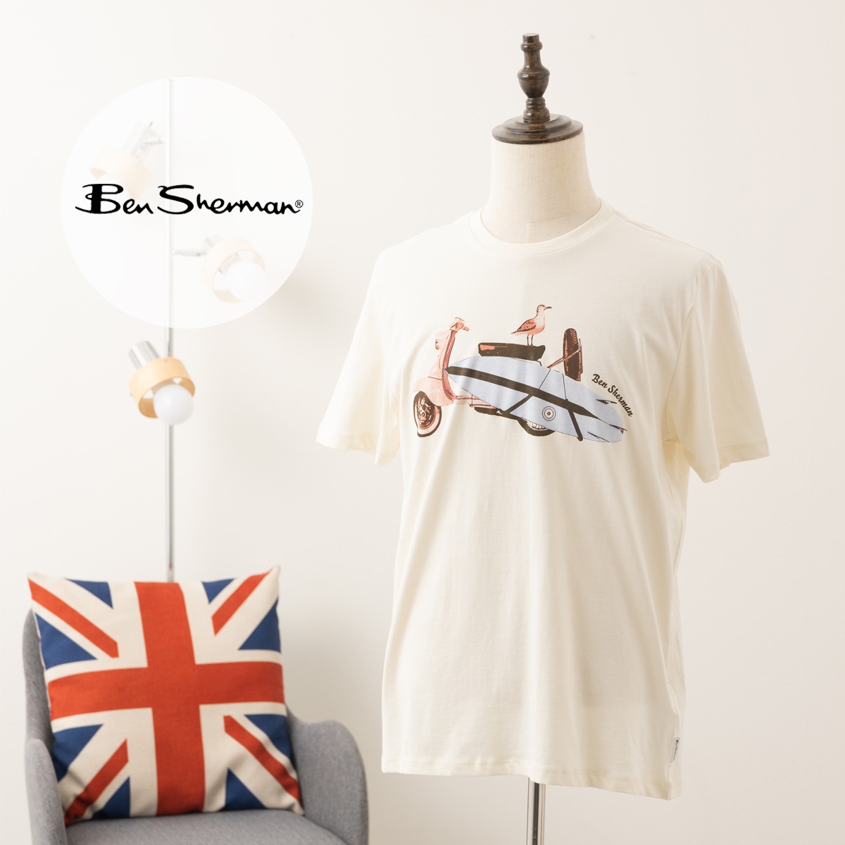 Ben Sherman �٥󥷥㡼�ޥ� T����� �ץ��� ���������� �����եܡ��� �������˥å����åȥ� Ⱦµ �쥮��顼�ե��å� �����ܥ꡼
