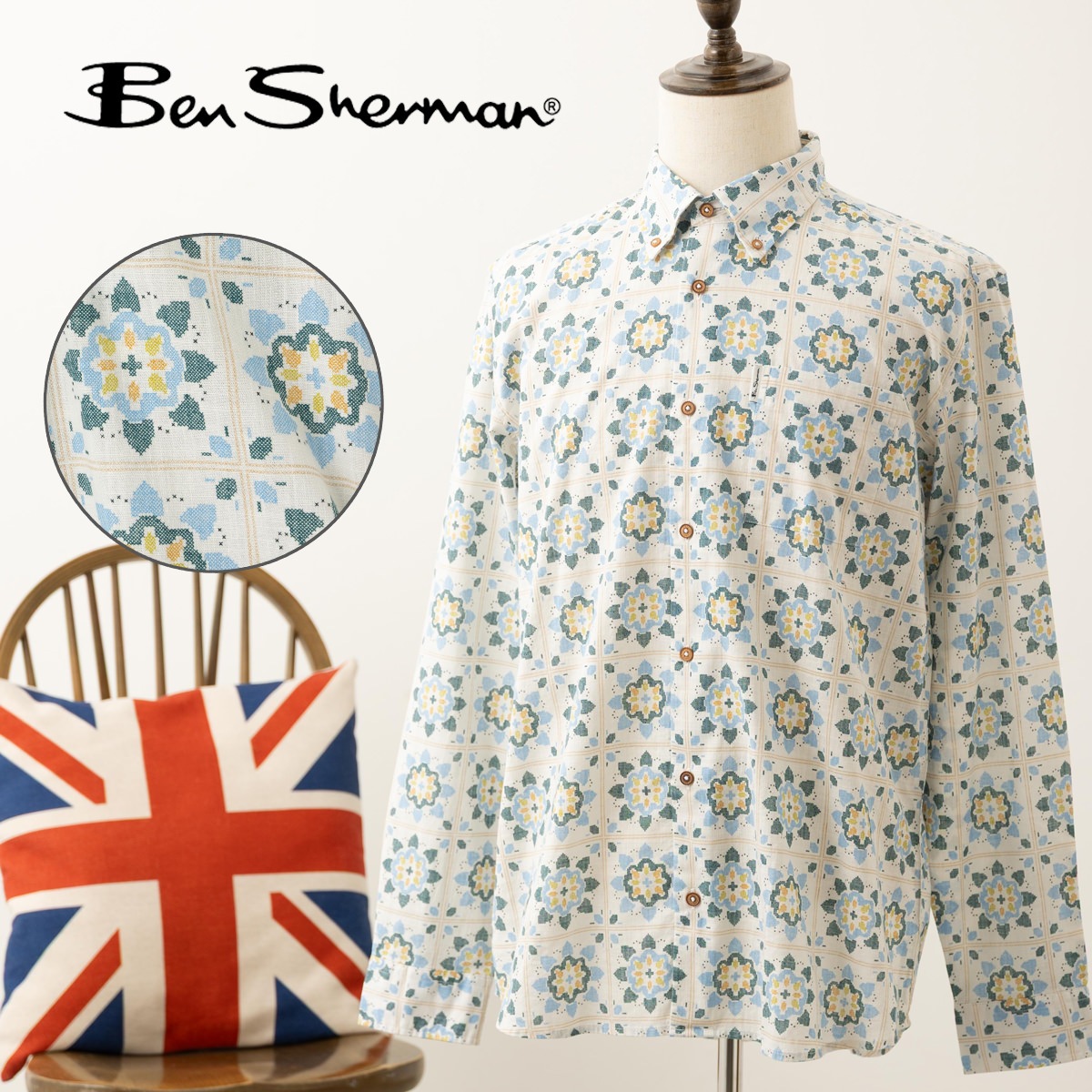 �٥󥷥㡼�ޥ� Ben Sherman ���åȥ� Ĺµ����� �֥�ƥ��å��奯��ե� �ץ��� �����ܥ꡼ CARNABY FIT �ե� ����
