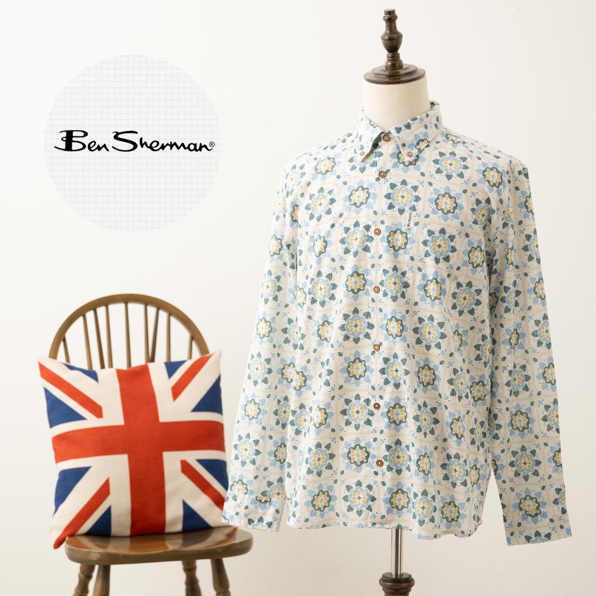 �٥󥷥㡼�ޥ� Ben Sherman ���åȥ� Ĺµ����� �֥�ƥ��å��奯��ե� �ץ��� �����ܥ꡼ CARNABY FIT �ե� ����