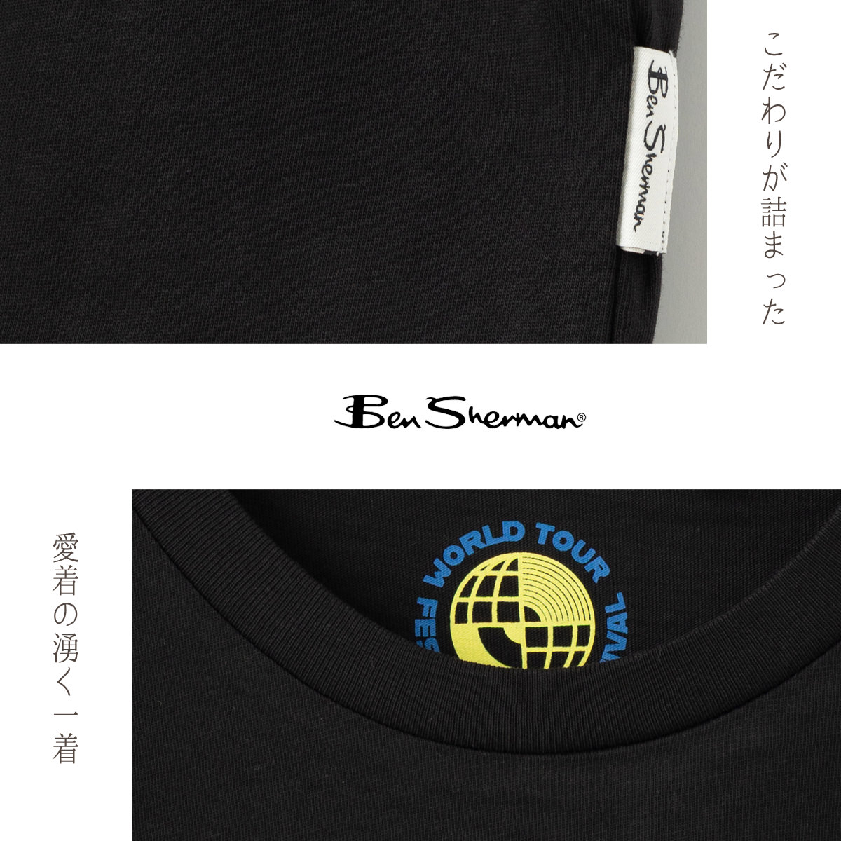 Ben Sherman �٥󥷥㡼�ޥ� T����� �ե����ƥ��Х� �����å� �֥�å� �쥮��顼�ե��å� ��˥��å��� 
