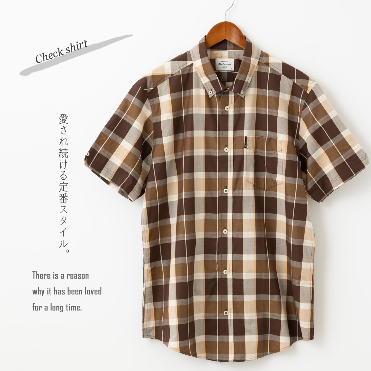 Ben Sherman �٥󥷥㡼�ޥ� Ⱦµ����� �֥��å� �����å��� �������֥饦�� �ܥ�������� MOD FIT �������˥å����åȥ�