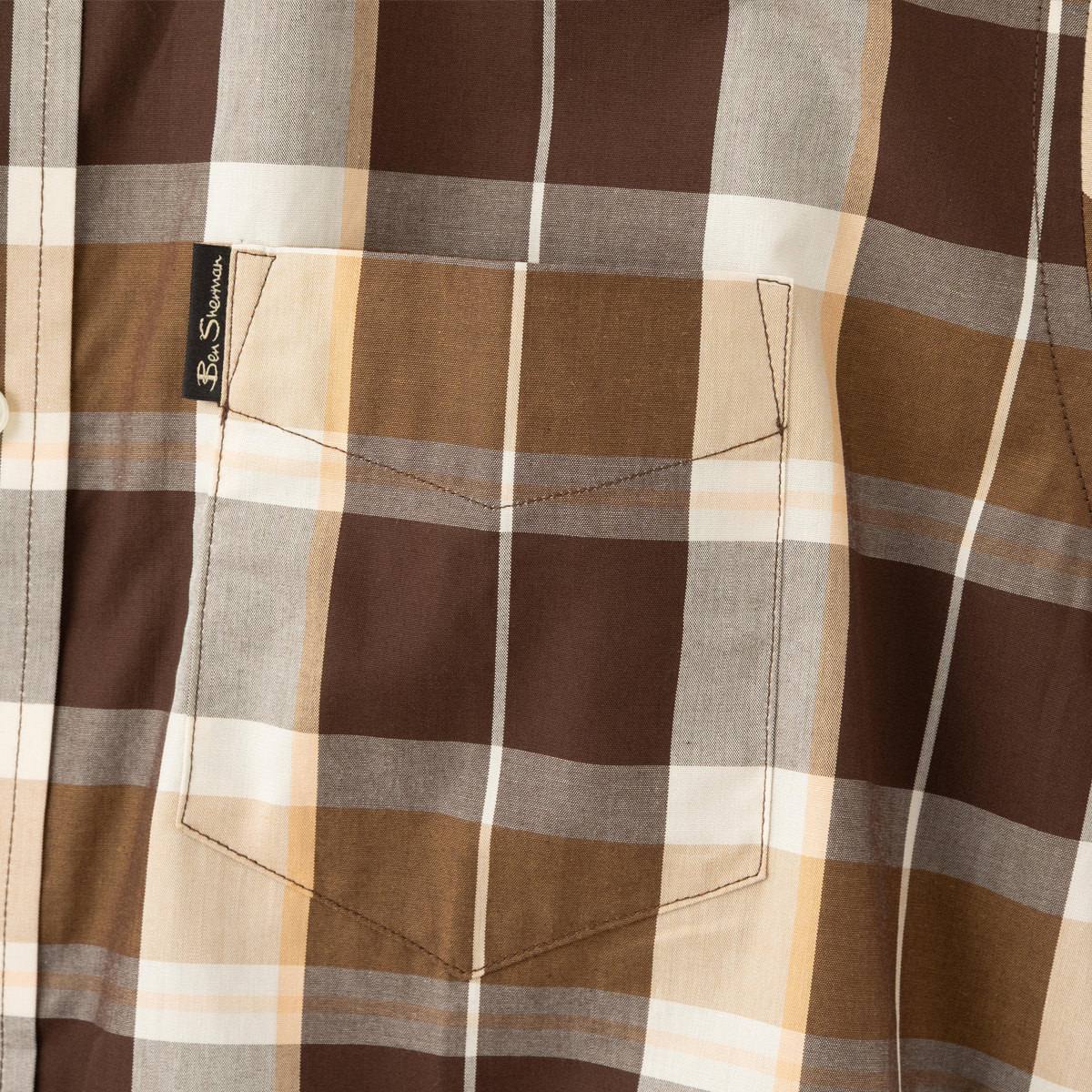 Ben Sherman �٥󥷥㡼�ޥ� Ⱦµ����� �֥��å� �����å��� �������֥饦�� �ܥ�������� MOD FIT �������˥å����åȥ�