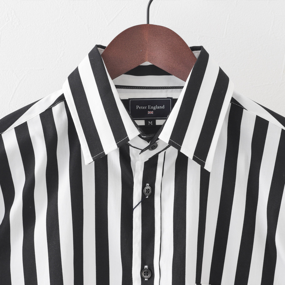 専用‼️バーバリーロンドン　イングランド　長袖シャツ　ゼブラ　サイズSP　黒白 ピーターイングランド Peter England,長袖 | 英国老舗ブランド