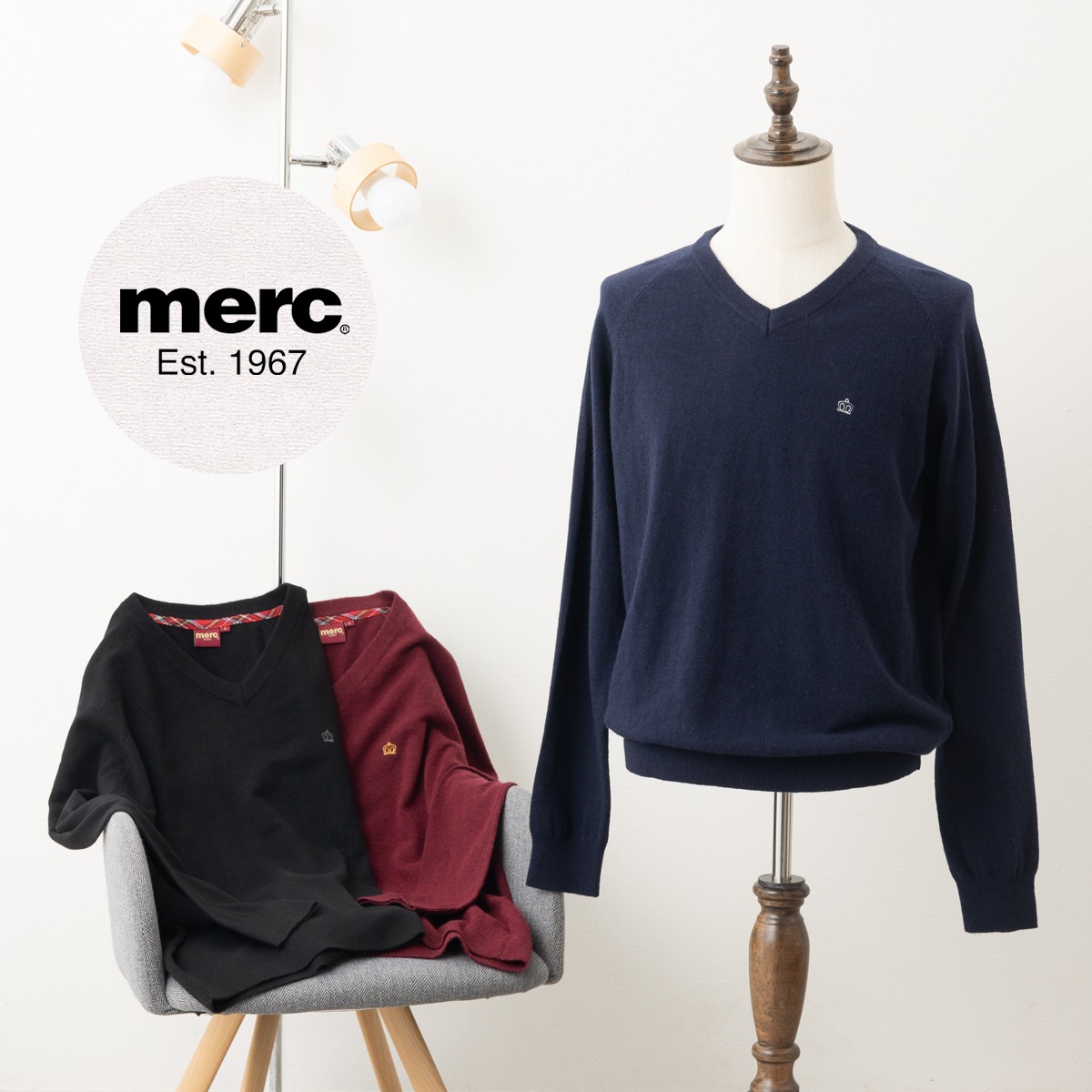 ��륯����ɥ� V�ͥå��˥å� �������� Merc London �֥�å� �С�����ǥ��� �ͥ��ӡ� �ץ졼�� ̵�� ����ץ� ��ȥ� ������ ��å��ե��å���� ���ե�