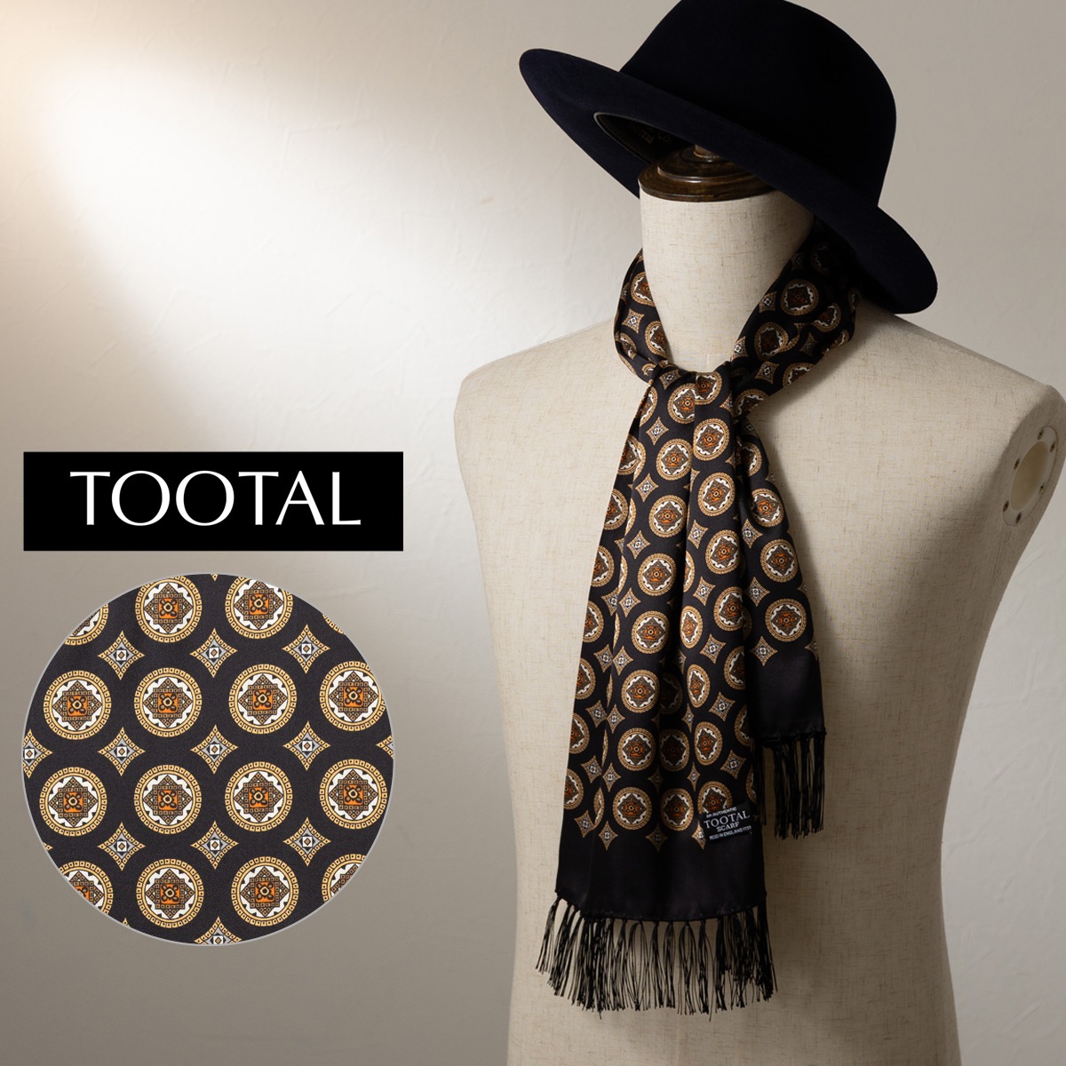 Tootal Vintage ��˥��å��� �ԥ奢 ���륯 �������� �֥�å� ������� ������ȥ�å� �ȥ������� ������ơ���