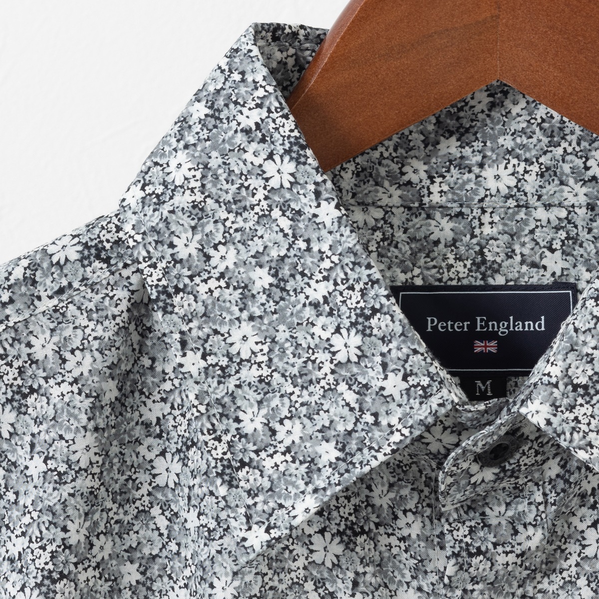 ピーターイングランド Peter England,長袖 英国老舗ブランド 日本縫製 メンズ 花柄シャツ フラワープリント UKデザイン