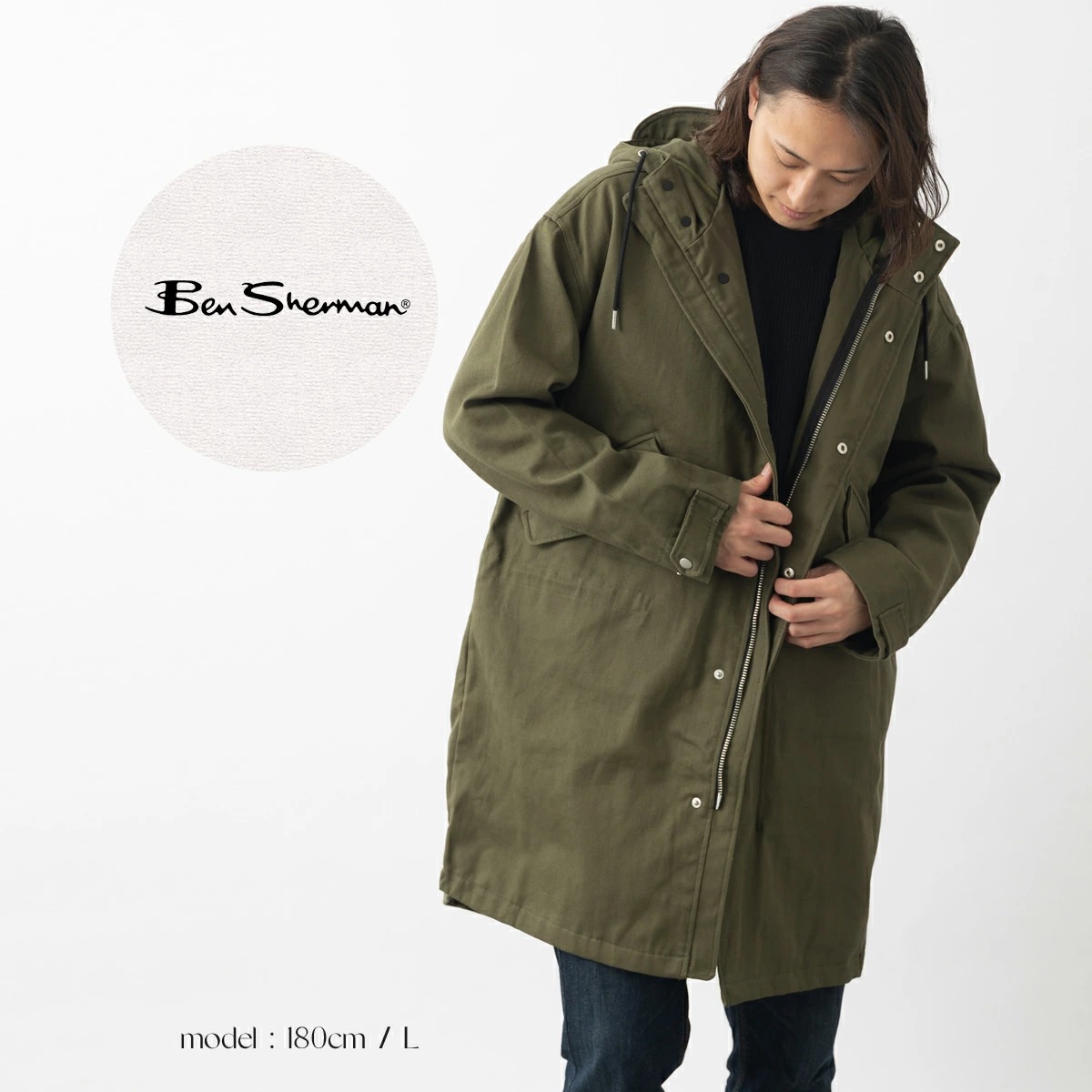 Ben Sherman �٥󥷥㡼�ޥ� �ե��å���ơ��륳���� ��å������� ����ե顼����
