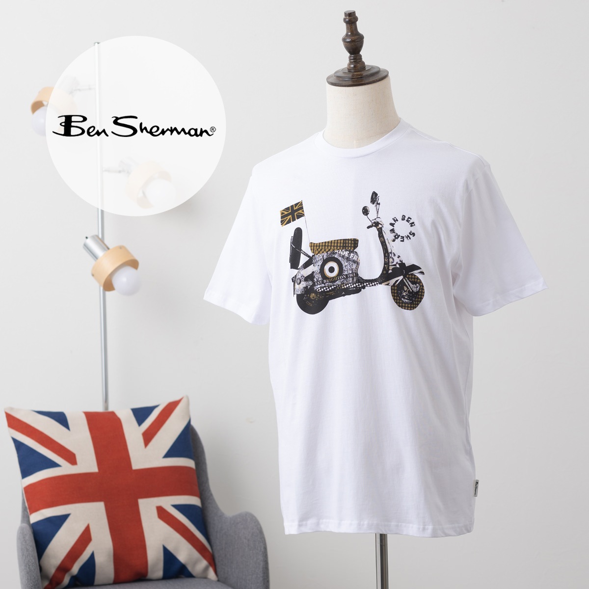 Ben Sherman �٥󥷥㡼�ޥ� T����� Ⱦµ �ۥ磻�� ���������� �ץ��� �������˥å����åȥ� �쥮��顼�ե��å�