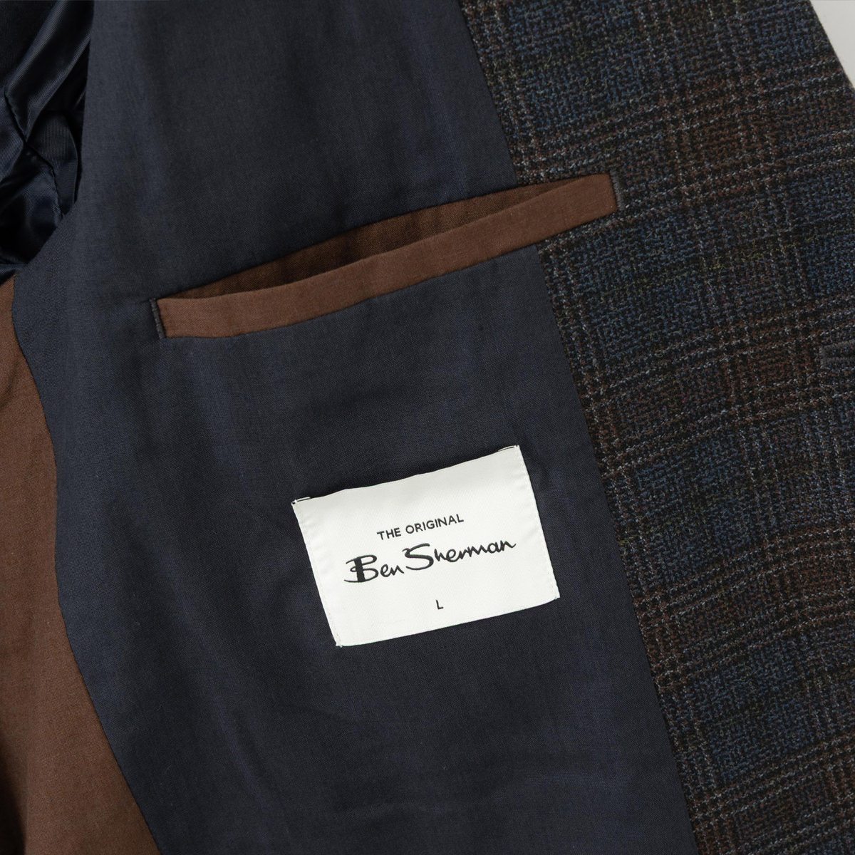 Ben Sherman �٥󥷥㡼�ޥ� �֥쥶�� �����å��� �ơ��顼�ɥ��㥱�å� �������ͥ��ӡ� �쥮��顼�ե��å�