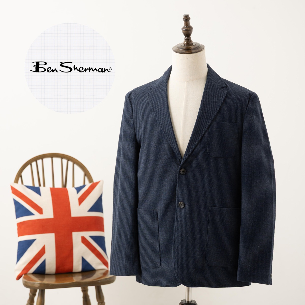 Ben Sherman �٥󥷥㡼�ޥ� �֥쥶�� �ѥԡ��ȥ������� �ơ��顼�ɥ��㥱�å� �ޥ�� �쥮��顼�ե��å� 