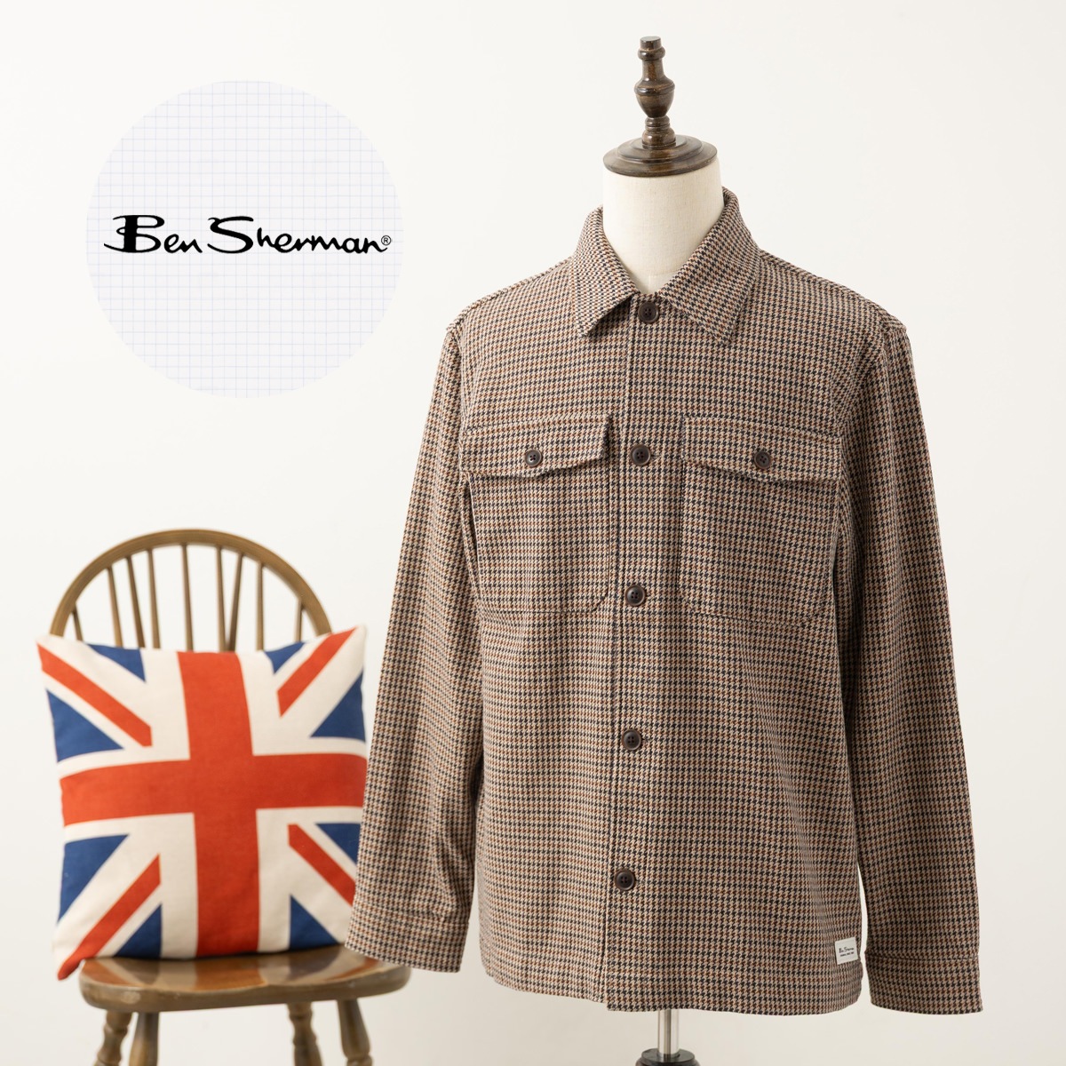 Ben Sherman �٥󥷥㡼�ޥ� �����å����㥱�å� ������㥱�å� �饤�ȥ֥饦�� �ϥ���ɥȥ�����