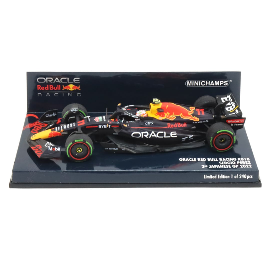 ミニチャンプス 1/43 オラクル レッドブル レーシング RB18 2022年 日本GP 2位入賞 セルジオ ペレス