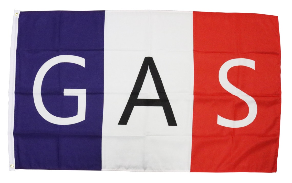 応援用フラッグ フランス国旗 「GAS」 90cm×150cm