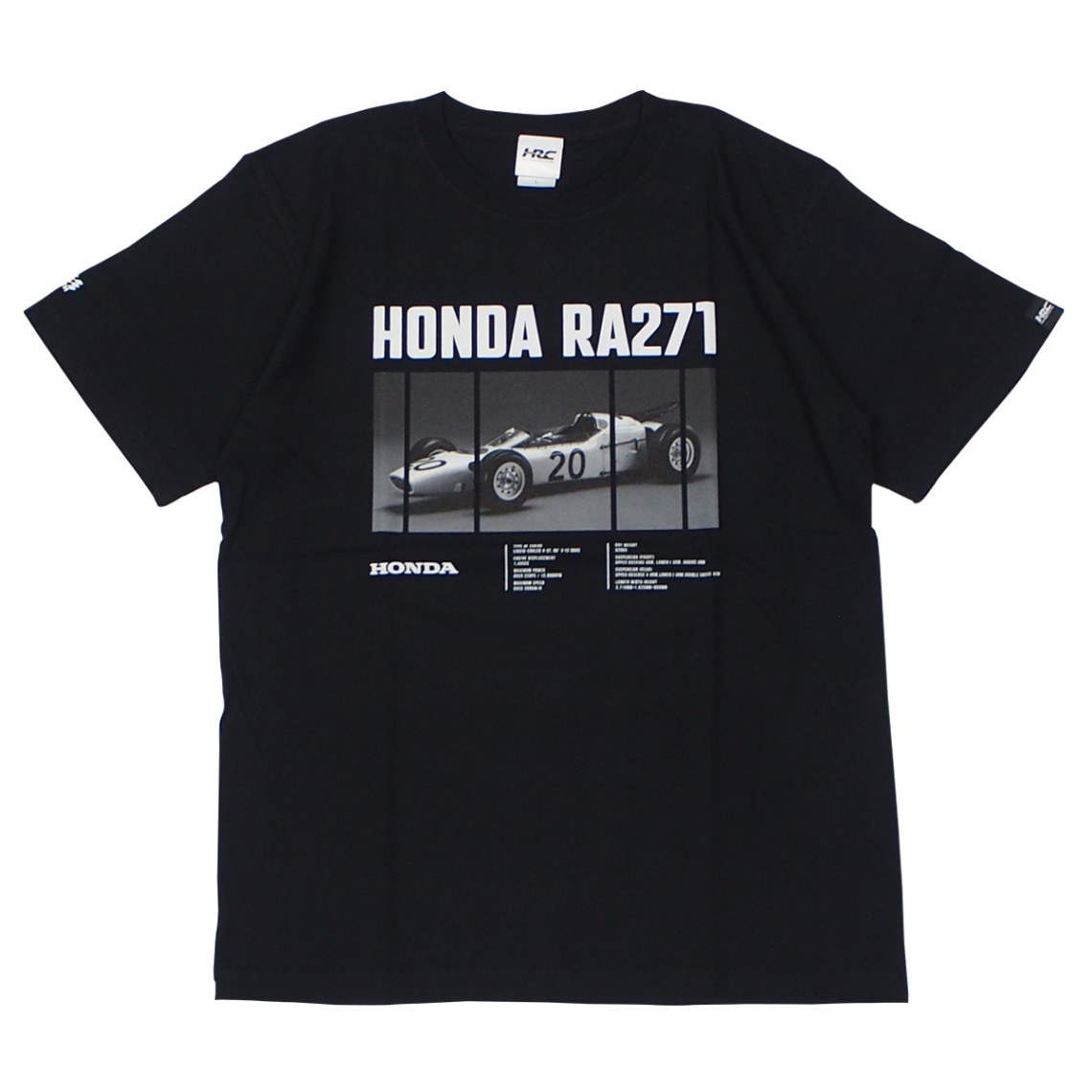 ホンダ HRC F1 RA271 Tシャツ マシンサイド タイプ2 ブラック