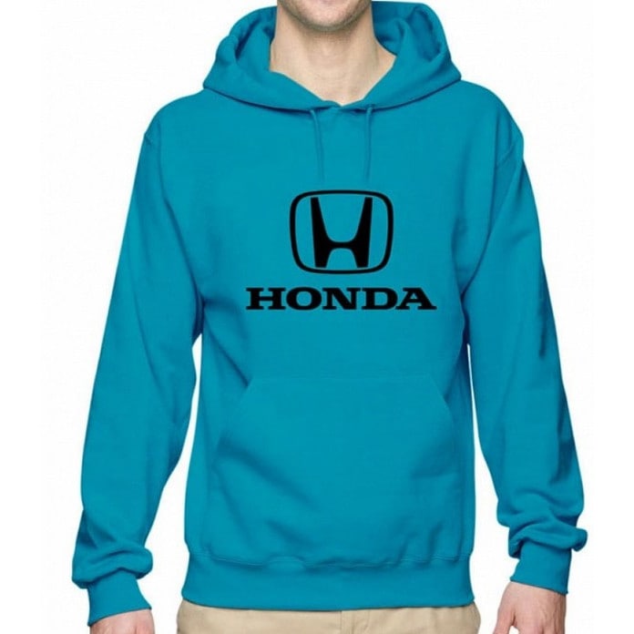 US限定 HONDA ビッグロゴ フーディ ターコイズ ブラックロゴ