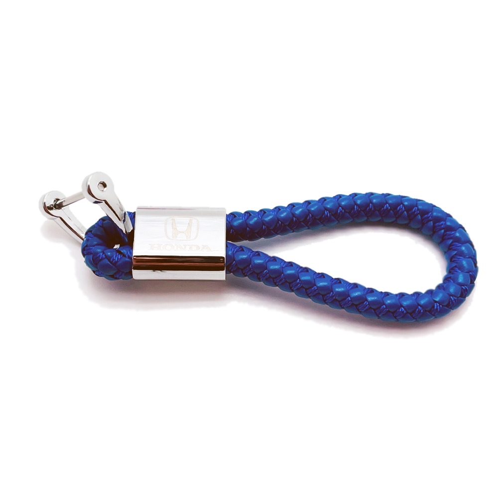 US限定 ホンダ HONDA レザー ロープ キーチェーン ブルー