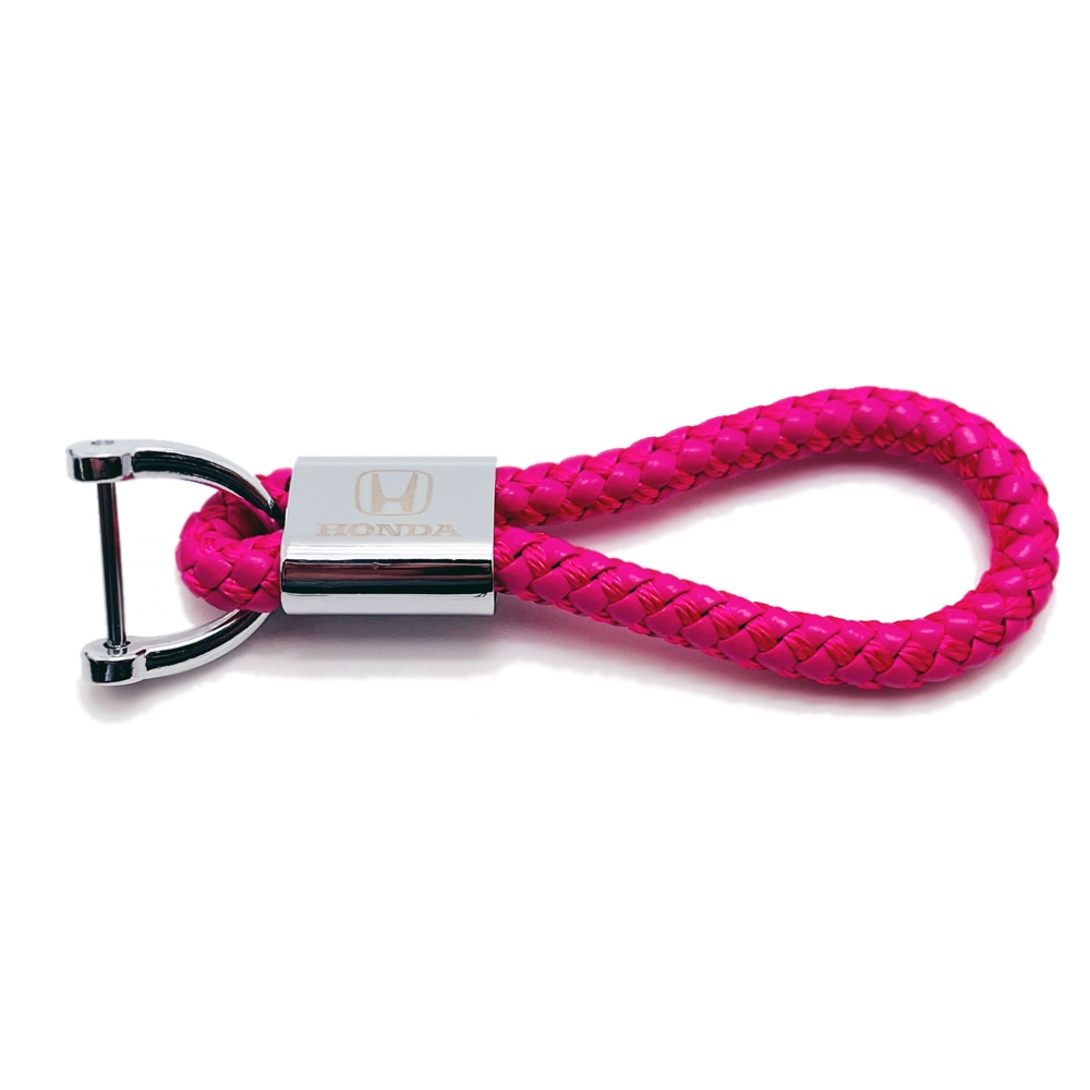 US限定 ホンダ HONDA レザー ロープ キーチェーン ピンク
