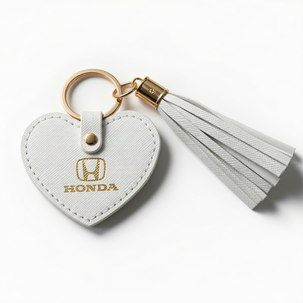 US限定 ホンダ HONDA ハート タッセル キーリング ホワイト