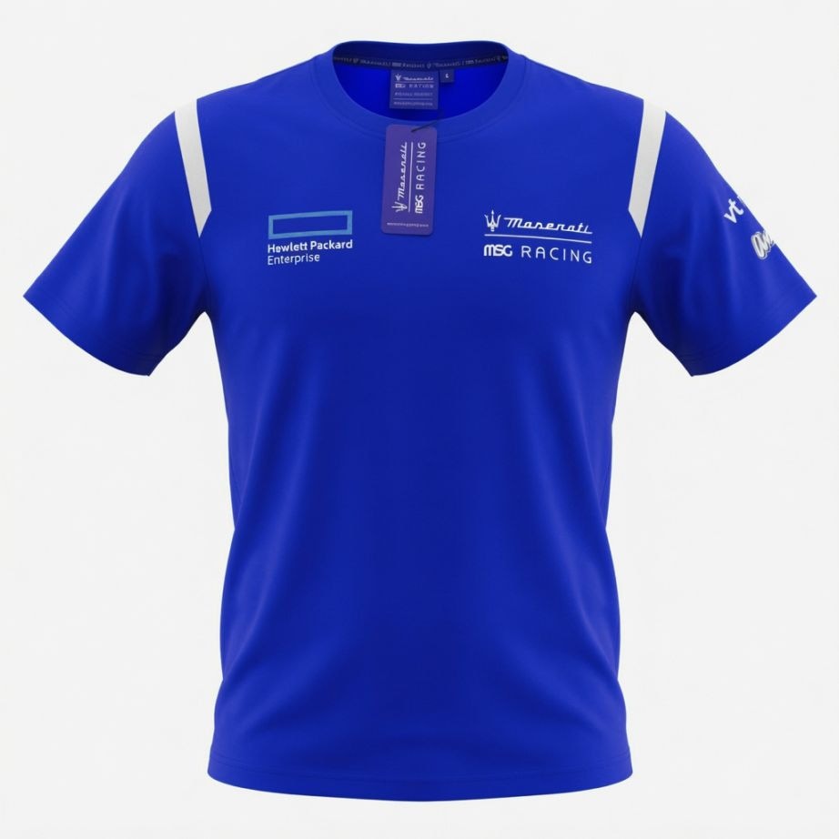 フォーミュラE マセラティ MSG レーシング チーム ファンウェア Tシャツ ブルー