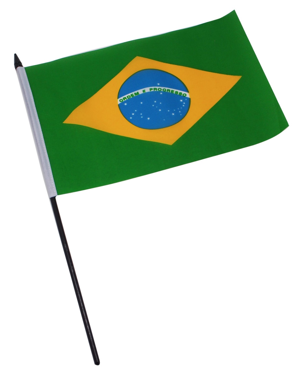 応援用 ハンディーフラッグ ブラジル 国旗 15x22.5cm