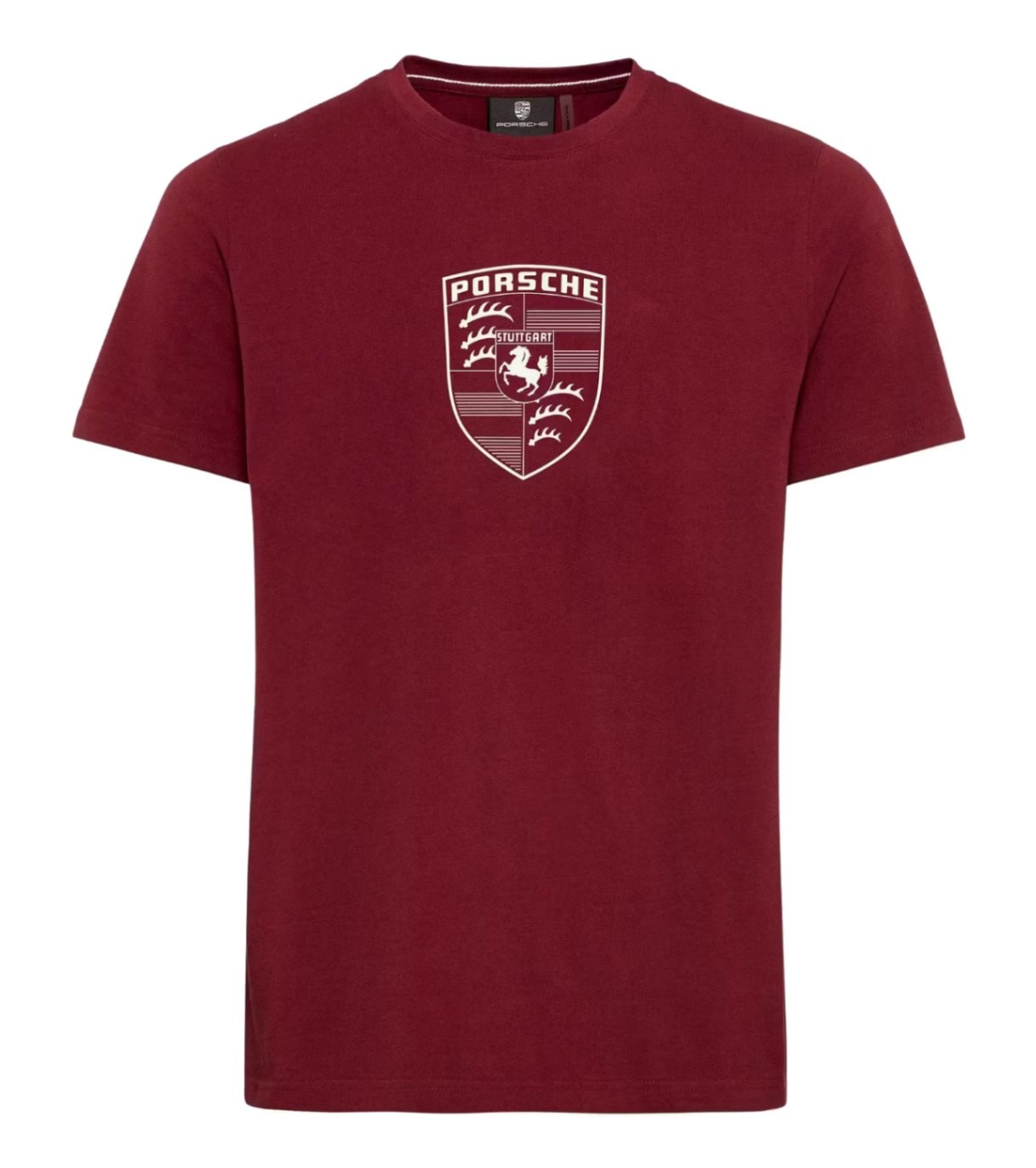 ポルシェ エッセンシャル クレストロゴ Tシャツ ボルドー レッド