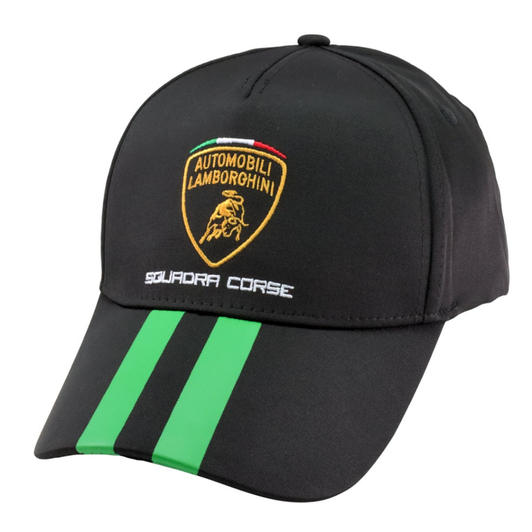 ランボルギーニ SC23 ベースボール チーム キャップ ブラック グリーンライン