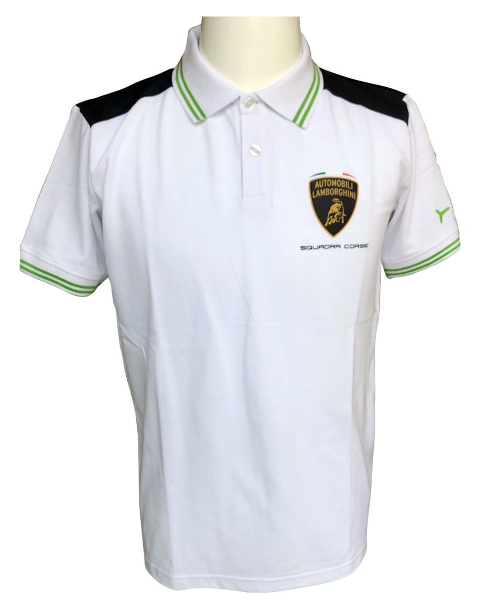 ランボルギーニ スクアドラ コルセ トラベル ポロシャツ ホワイト