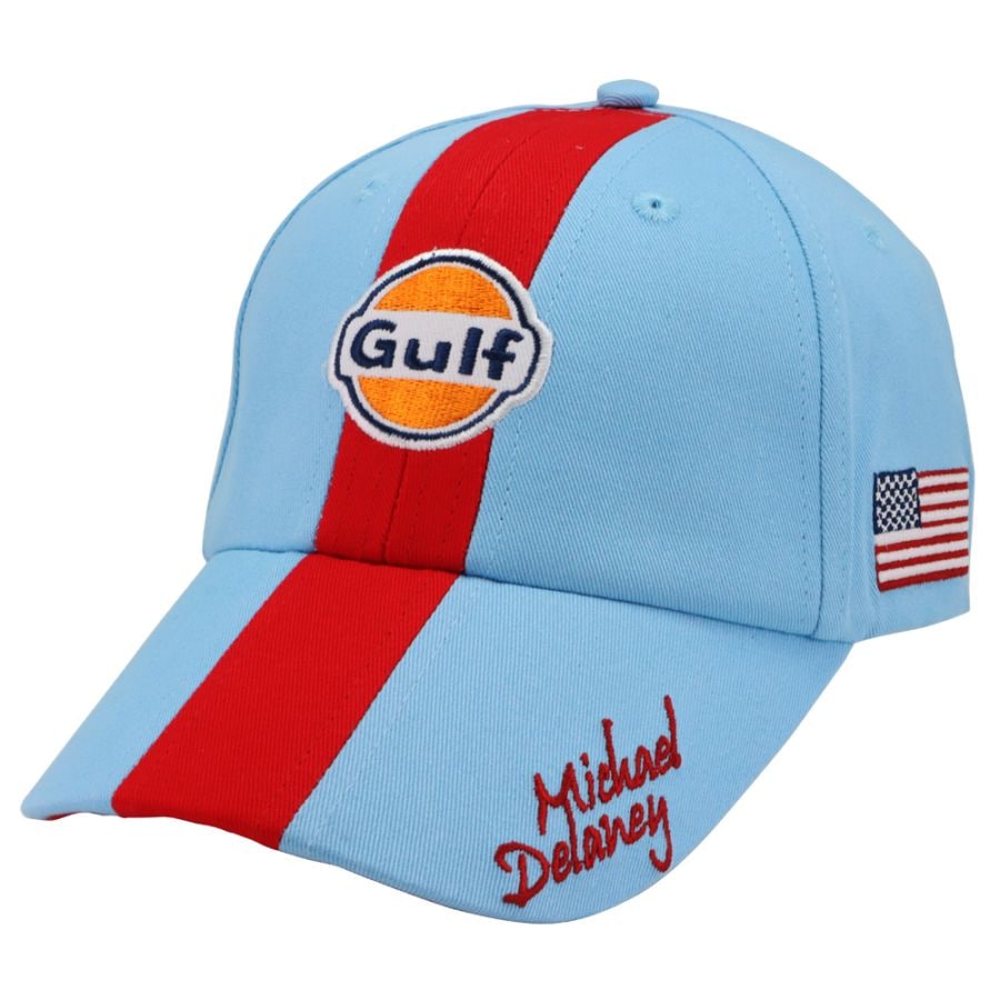 ガルフ Gulf M.DELANEY モータースポーツ ベースボール キャップ ガルフブルー